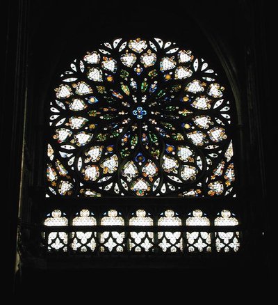 South transept rose window by French School